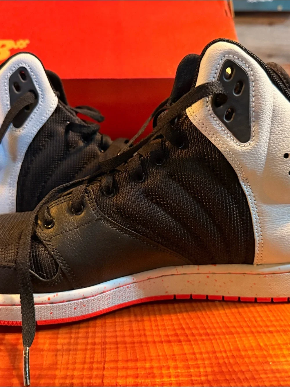 Jordan Black/White/Red Mid-Top Sneakers